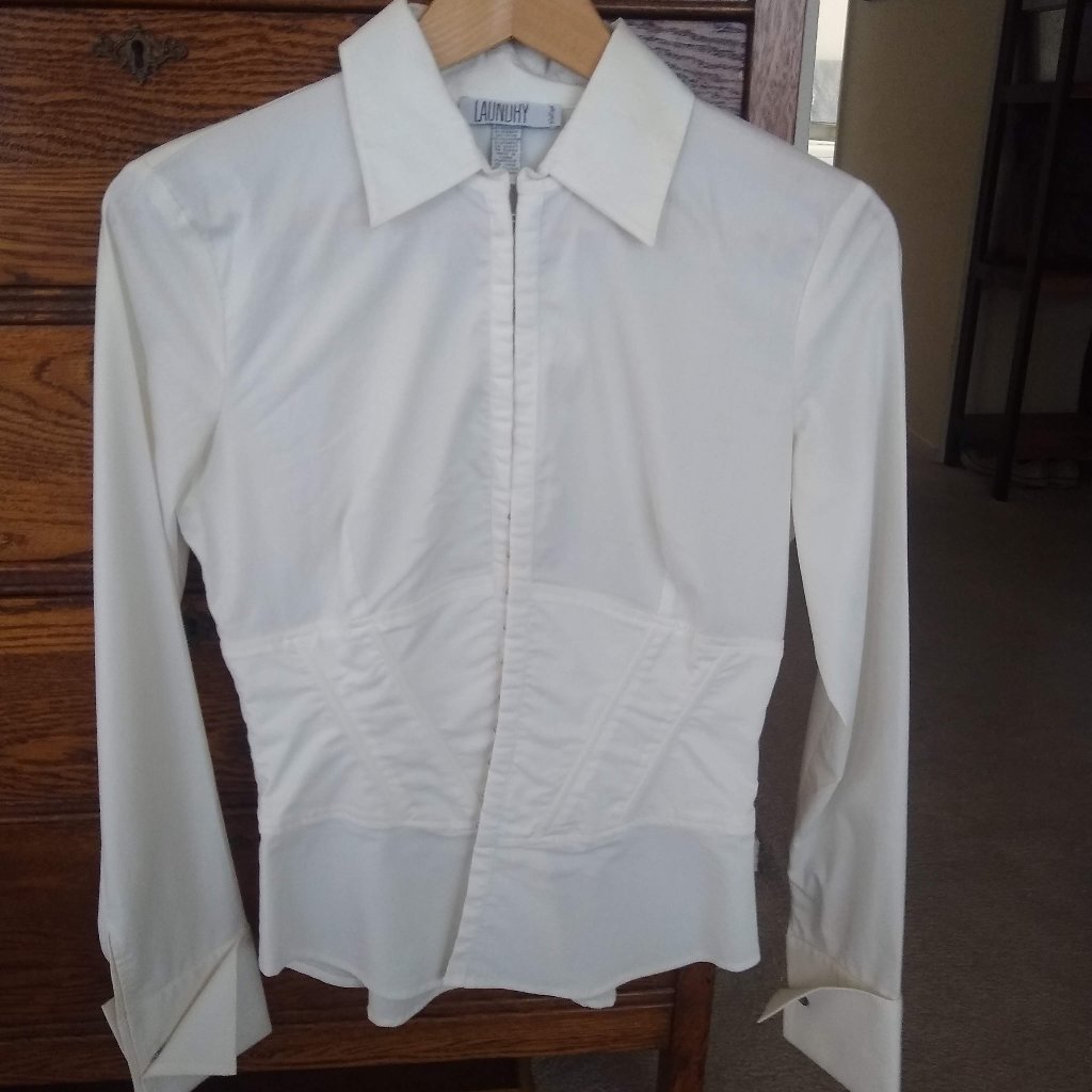 Laundry, By Shelli Segal, Structured Corseted Collared Top